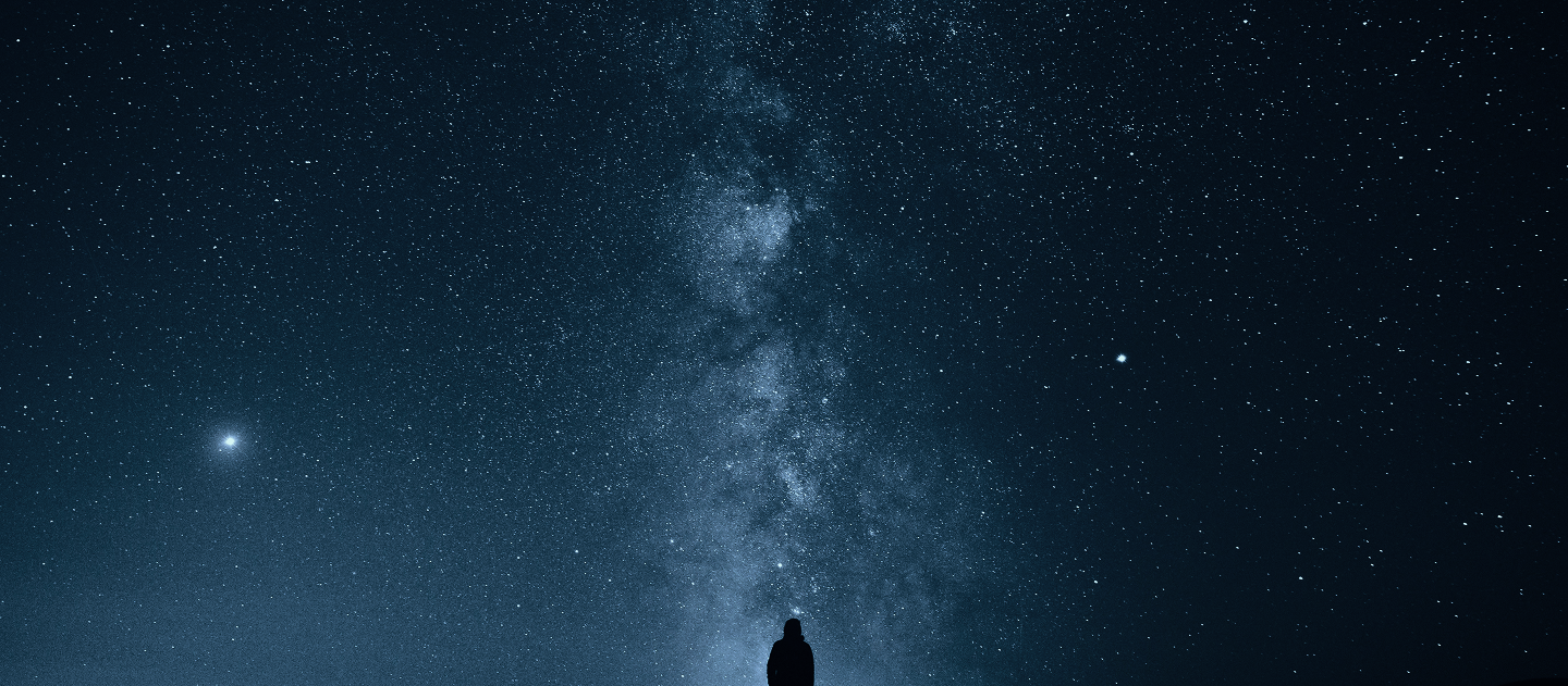 Starry mountain landscape